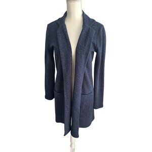 LUCKY BRAND Blue Heathered Long Cardigan Jacket Size XS